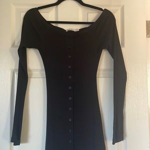 THE LINE BY K long sleeve black tight, off shoulder, dress